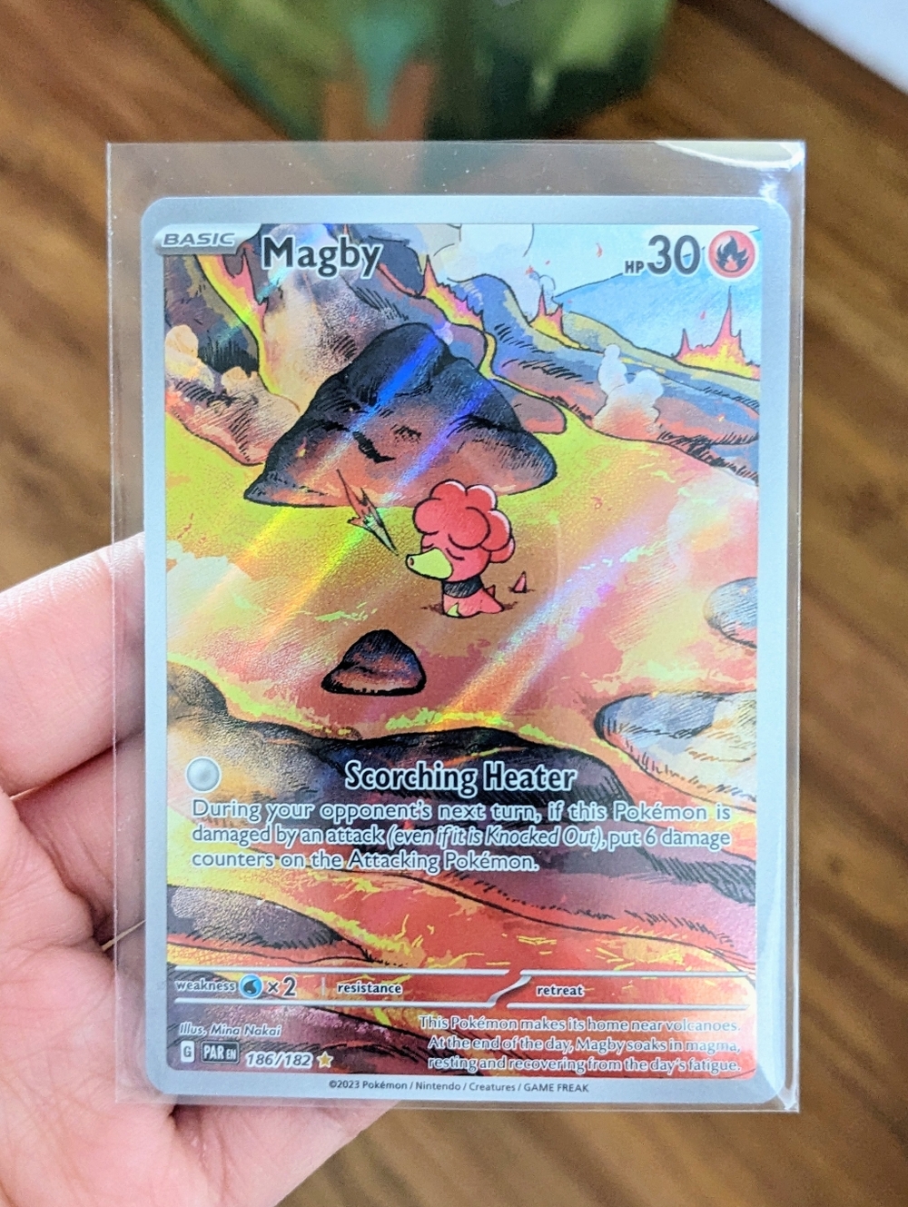 🔥🌋 Magby Paradox Rift Card - Illustration Rare Pokemon Card Holo 🌋 🔥